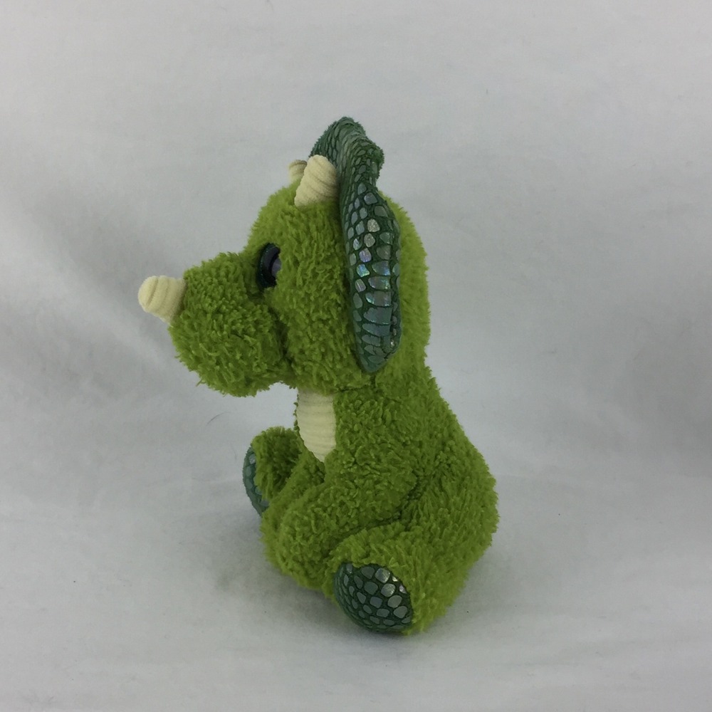 Kid Connection Plush Green Triceratops 8" Blue Glitter Eyes Walmart Dinosaur - Picture 2 of 7